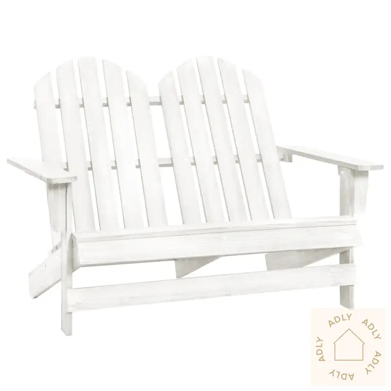 Adirondack Hagestol 2-Seters Heltre Gran Hvit