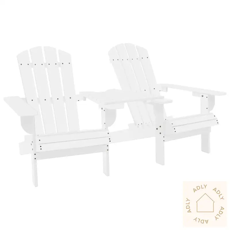 Adirondack Hagestoler Med Tebord Heltre Gran Hvit