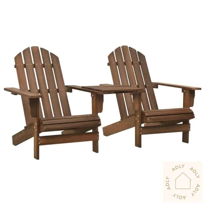 Adirondack Hagestoler Med Tebord Heltre Gran Brun