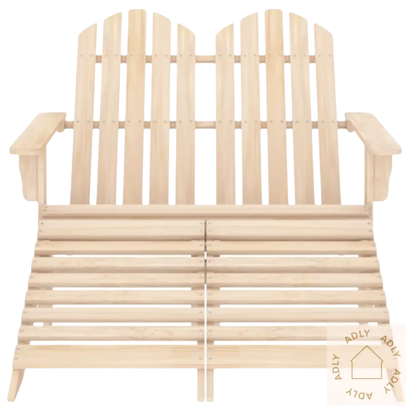 Wooden Adirondack hagestol i heltre gran med avtakbare ottomaner for uteplassen