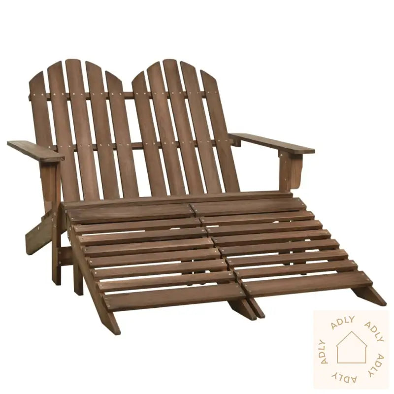 Adirondack Hagestol Og Ottoman 2-Seters Heltre Gran Brun