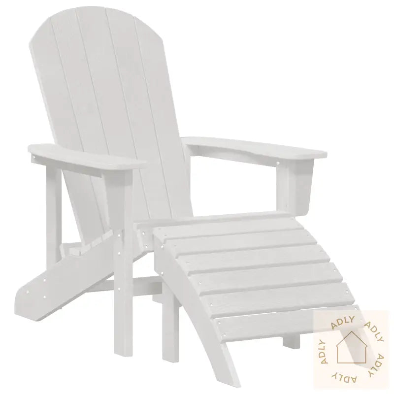 Adirondack Stol Med Fotstøtte Hvit Hdpe