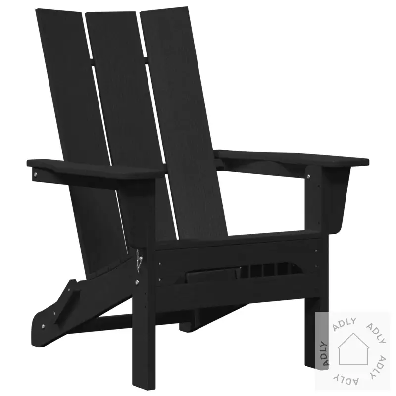 Sammenleggbar Adirondack Stol Svart 74,5X80,5X90 Cm Hdpe