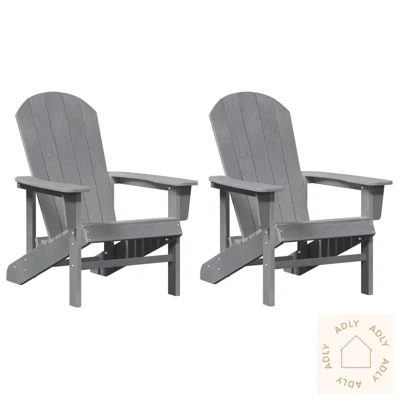 Adirondack-Stoler 2 Stk Lysegrå 74X82X90 Cm Hdpe