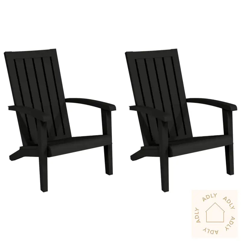 Adirondack Hagestoler 2 Stk Svart Polypropylen