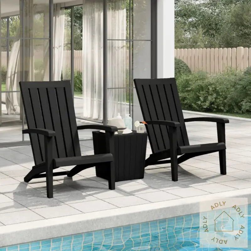Adirondack Hagestoler 2 Stk Svart Polypropylen