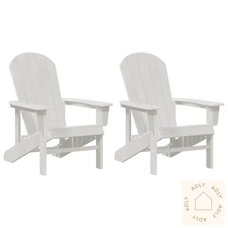 Adirondack-Stoler 2 Stk Hvit 74X82X90 Cm Hdpe