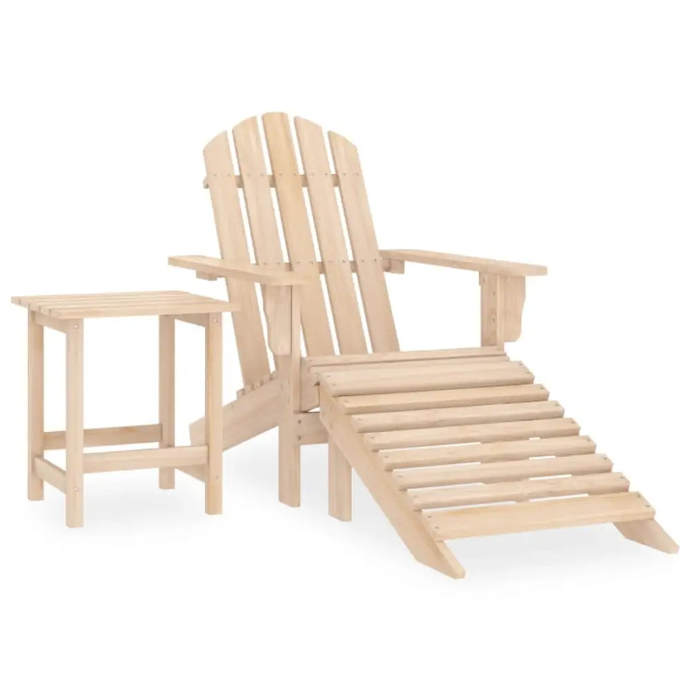 Heltre gran Adirondack stol med ottoman og sidebord for uteplassen