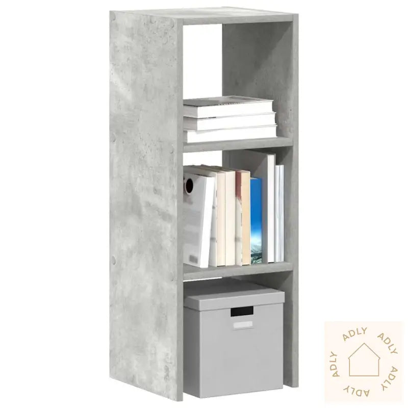 Bokhylle Stablebar Betong Grå 30X30X80 Cm Konstruert Tre