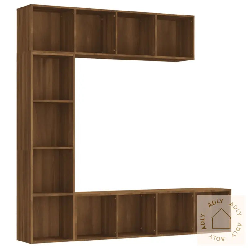 Bokhyller/Tv-Skap 3 Stk Brun Eik 180X30X180 Cm