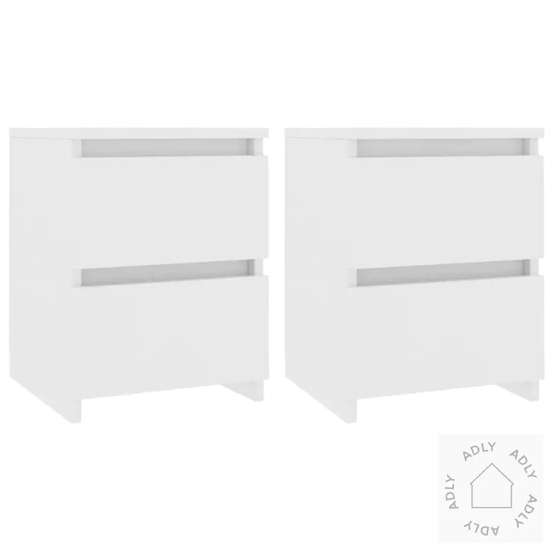 Nattbord 2 Stk Hvit 30X30X40 Cm Konstruert Tre