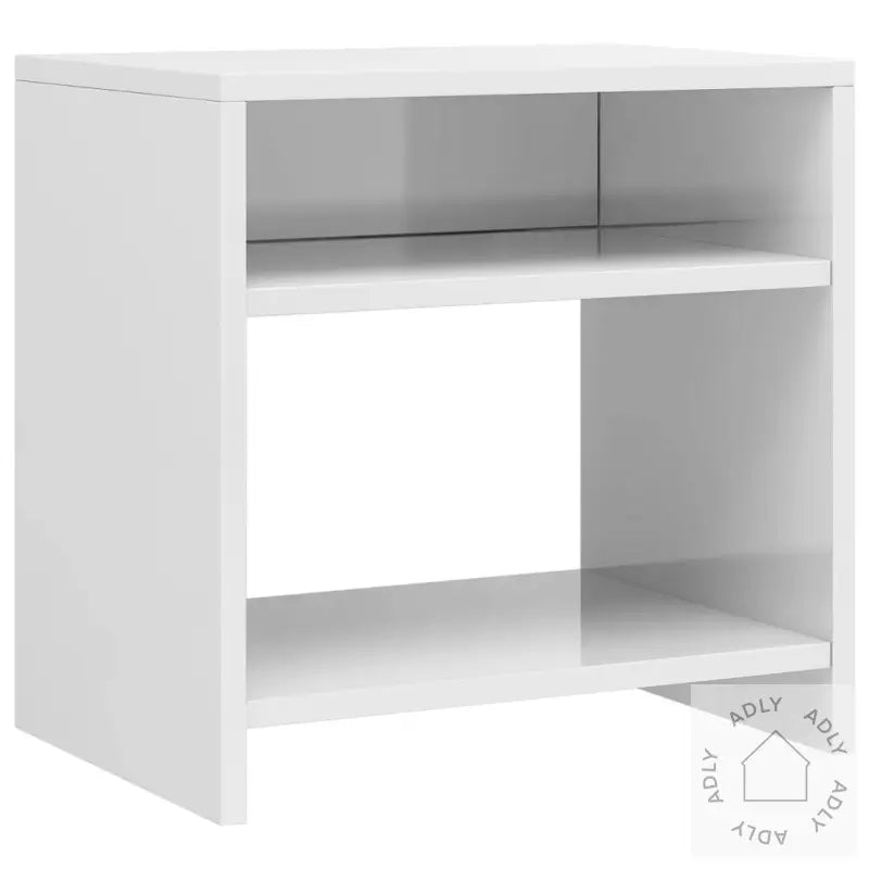 Nattbord Høyglans Hvit 40X30X40 Cm Konstruert Tre