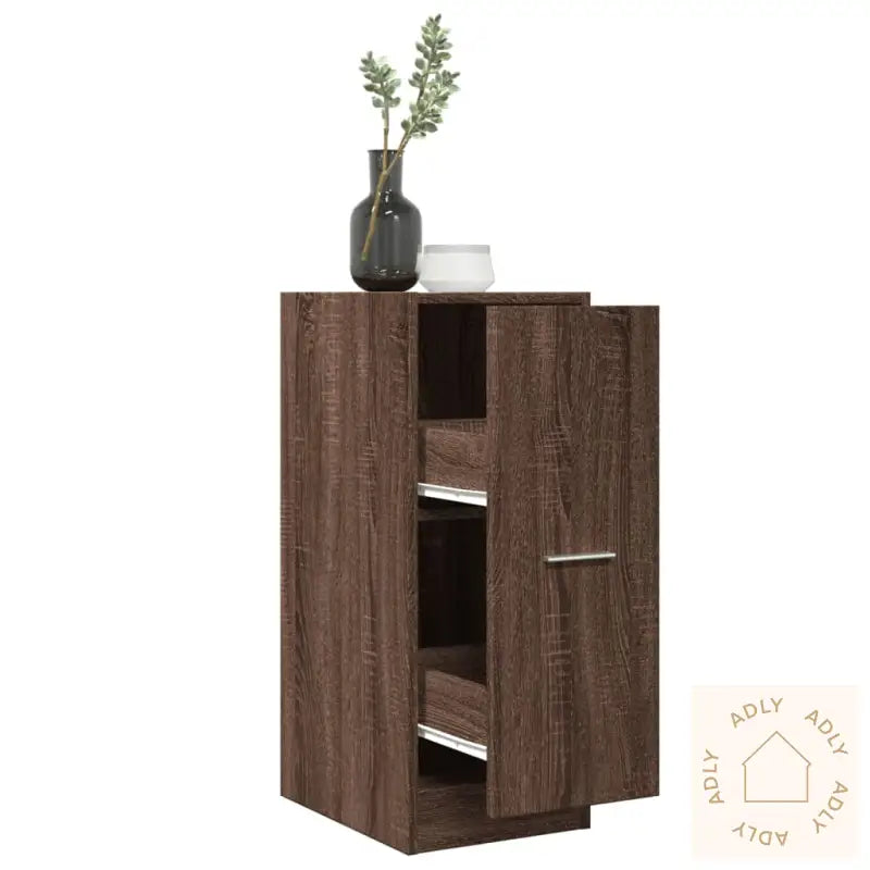 Apotekskap Brun Eik 30X41X77,5 Cm Konstruert Tre