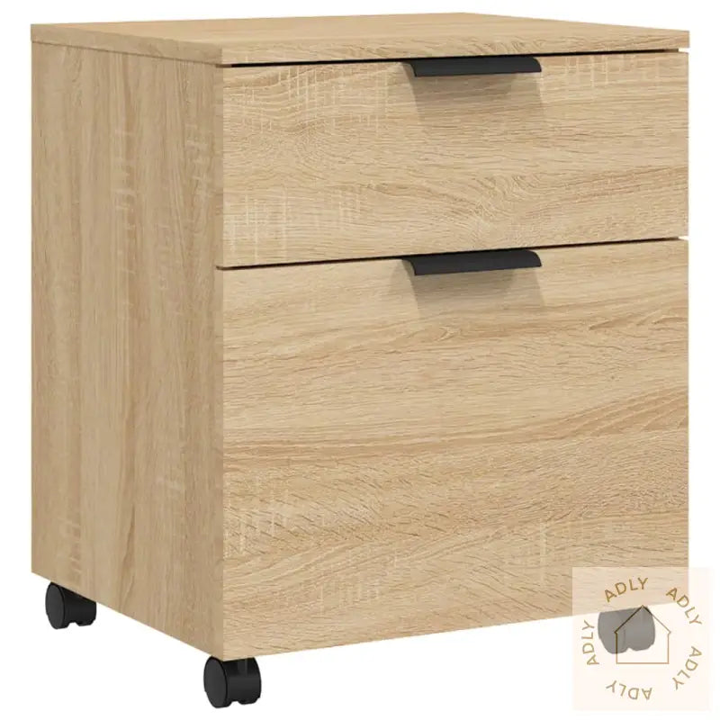 Mobilt Arkivskap Med Hjul Sonoma Eik 45X38X54 Cm Konstruert Tre