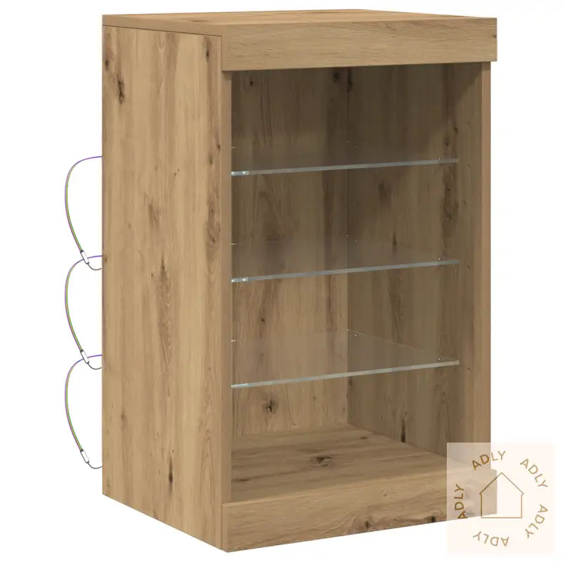 Sideboard Med Led-Lamper I Artisan Eik 41X37X67 Cm