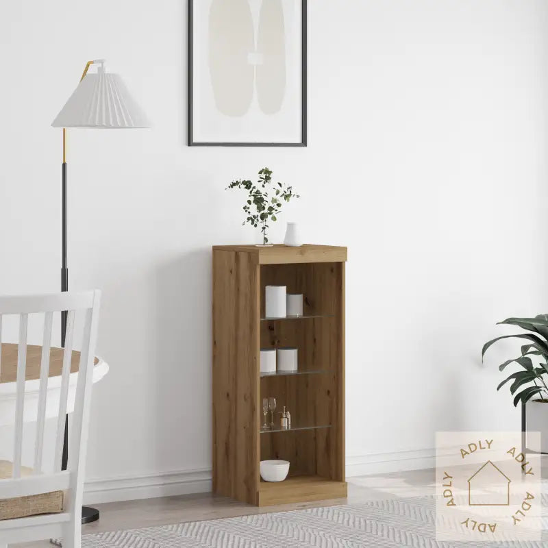 Sideboard Med Led-Belysning I Artisan Eik 41X37X100 Cm