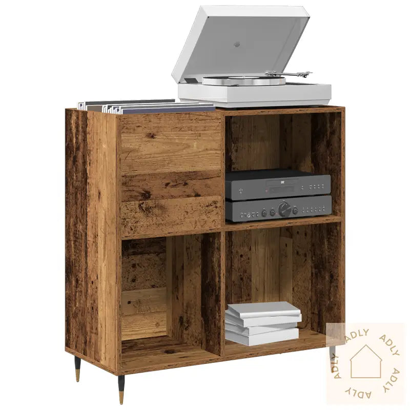 Record Cabinet Artisan Oak 84,5X38X89 Cm Konstruert Tre