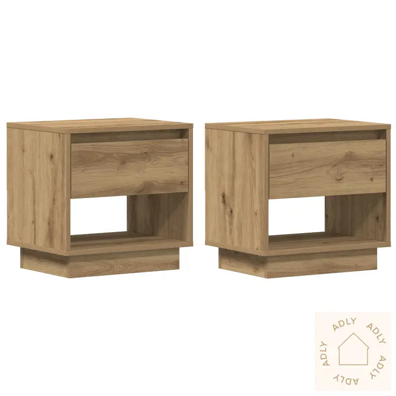 Nattbord 2 Stk Artisan Eik 45X34X47 Cm Ingeniørtre