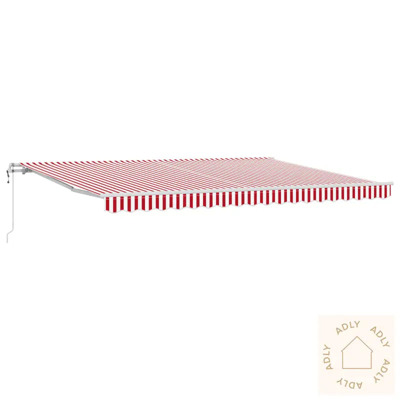 Automatisk Utrekkbar Markise Rød Og Hvit Stripe 450X300 Cm