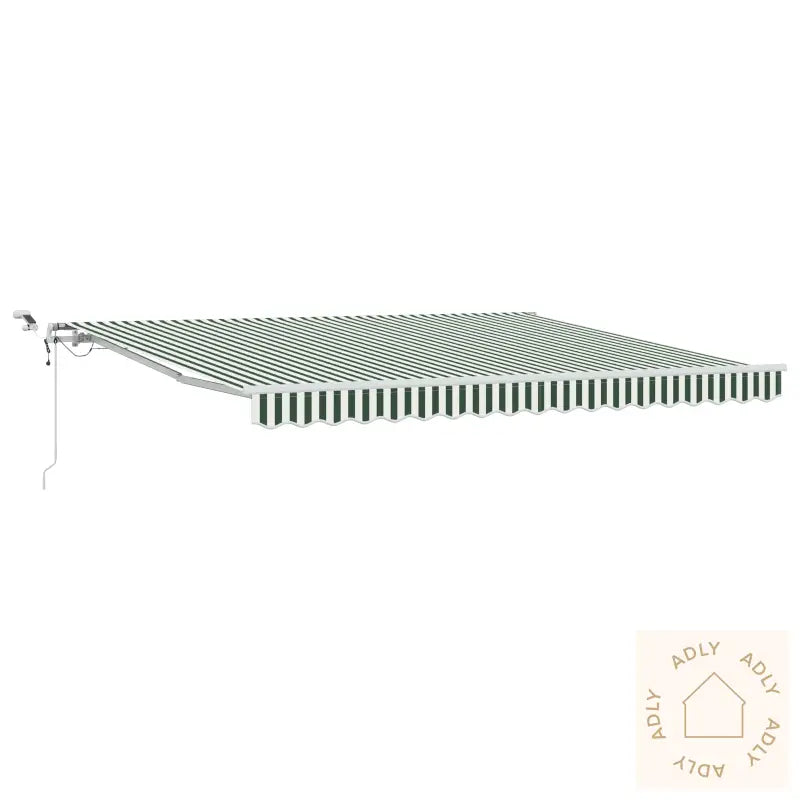 Automatisk Uttrekkbar Markise Med Led Grønn Og Hvit 400X300 Cm