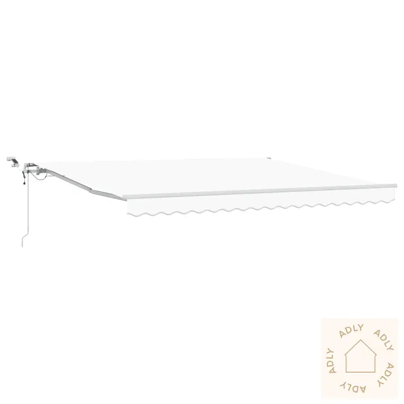 Automatisk Uttrekkbar Markise Med Led Hvit 400X350 Cm
