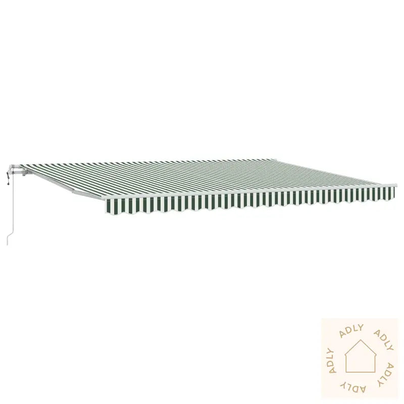 Automatisk Uttrekkbar Markise Grønn Og Hvit 450X300 Cm