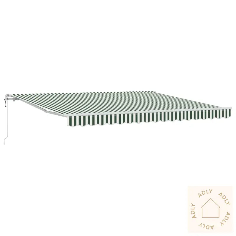 Automatisk Uttrekkbar Markise Grønn Og Hvit 400X300 Cm