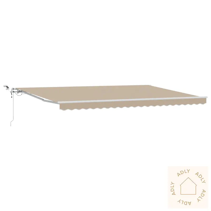 Automatisk Uttrekkbar Markise Med Led Beigefarget 500X350 Cm