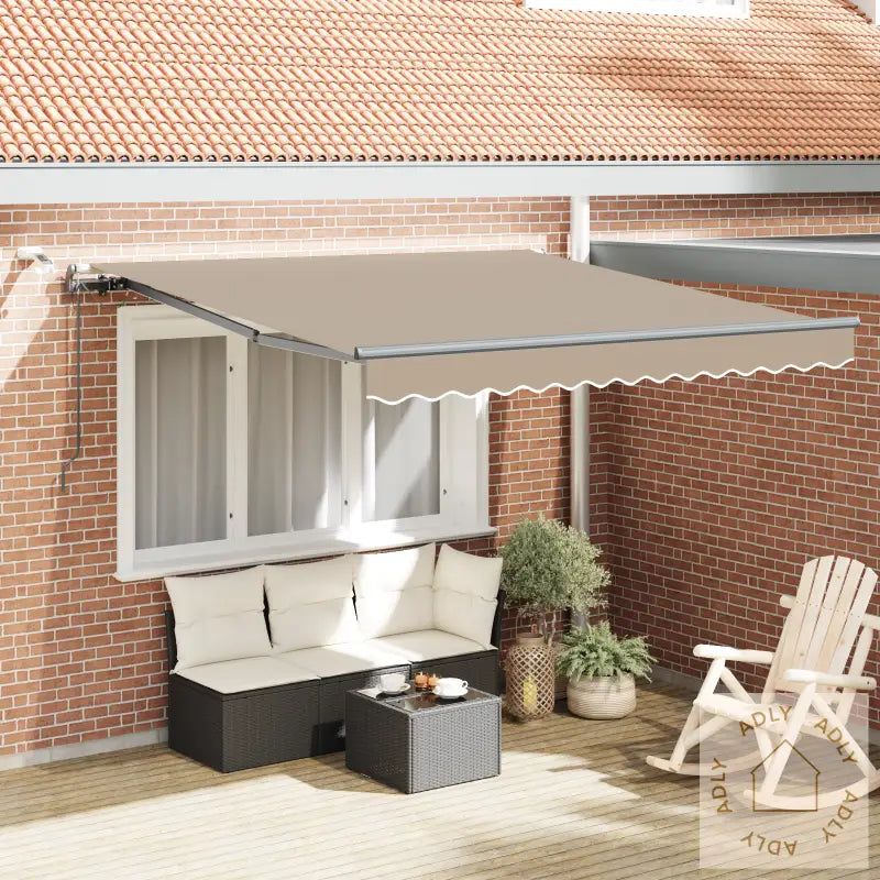 Automatisk Uttrekkbar Markise Med Led Beige 300X250 Cm