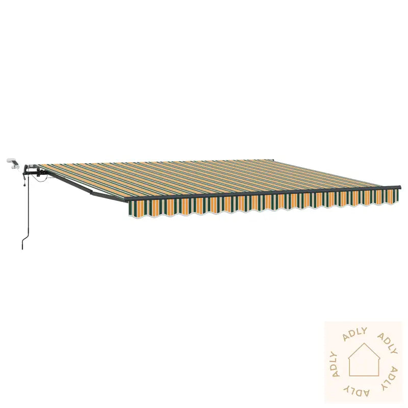 Automatisk Uttrekkbar Markise Med Led Grønn Og Gul 400X350 Cm