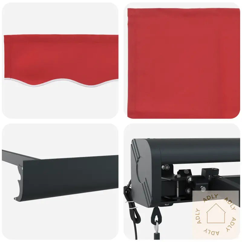 Automatisk Uttrekkbar Markise Rød 400X300 Cm