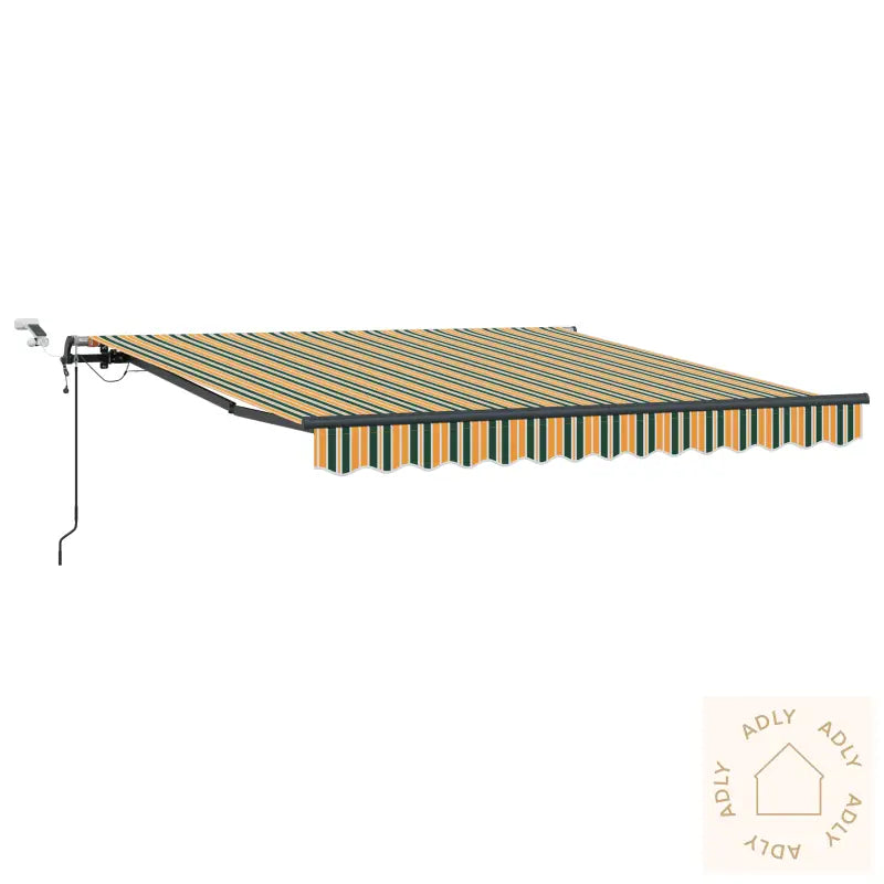 Automatisk Uttrekkbar Markise Med Led Grønn Og Gul 300X250 Cm