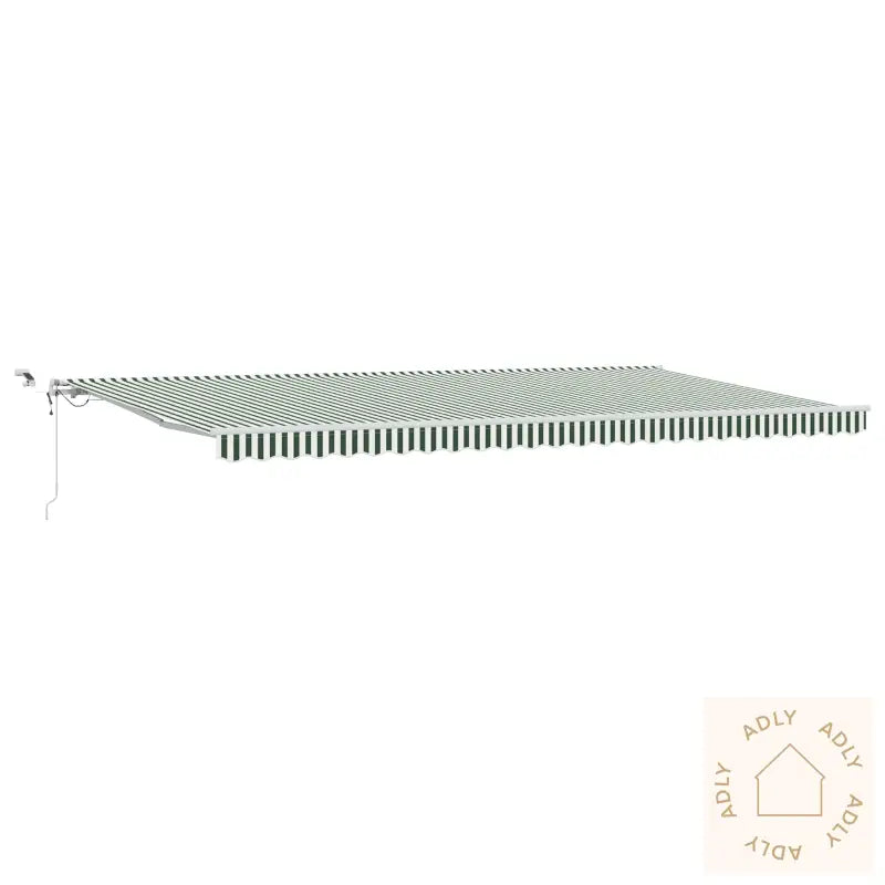 Automatisk Uttrekkbar Markise Med Led Grønn Og Hvit 600X350 Cm