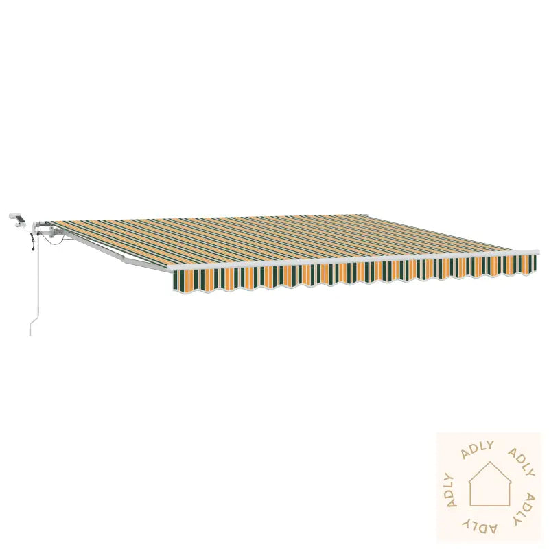 Automatisk Uttrekkbar Markise Med Led Grønn Og Gul 400X350 Cm
