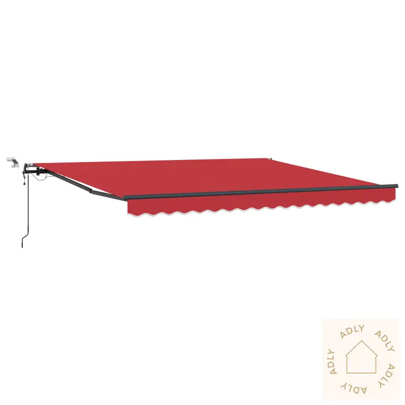 Automatisk Uttrekkbar Markise Med Led Rød 400X350 Cm