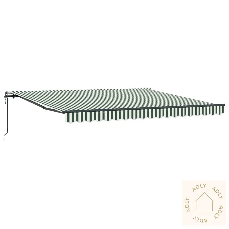 Automatisk Uttrekkbar Markise Grønn Og Hvit 400X350 Cm