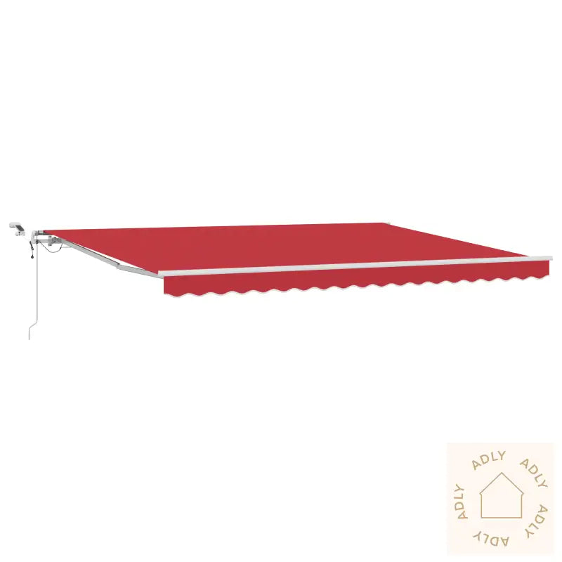 Automatisk Uttrekkbar Markise Med Led Rød 450X300 Cm
