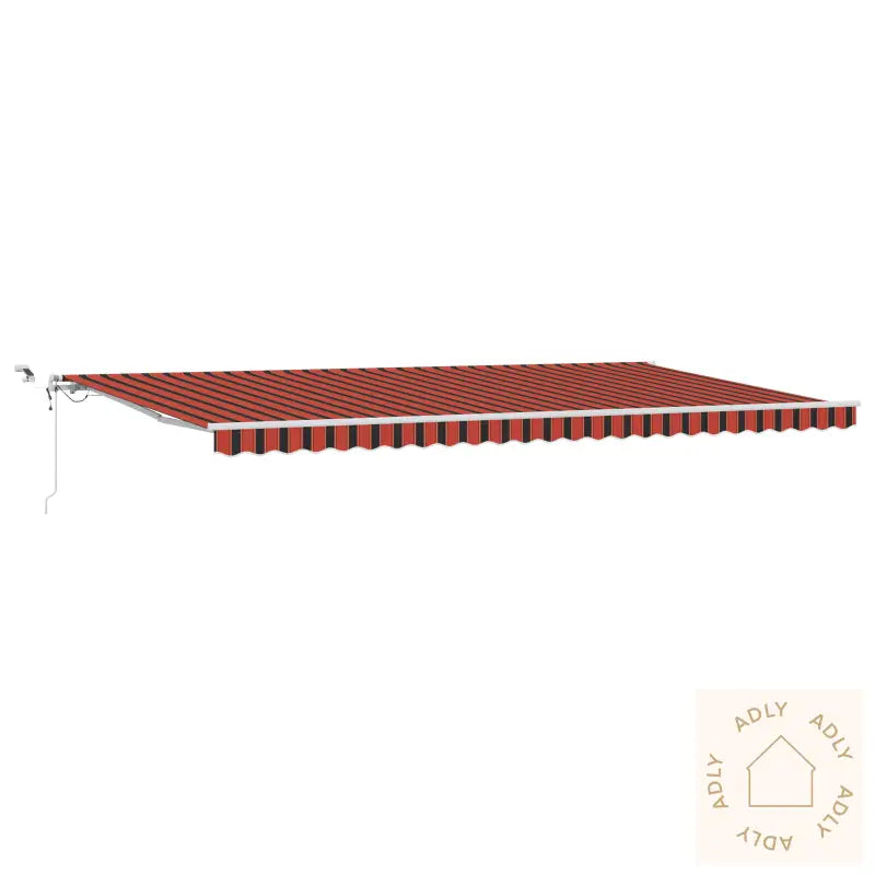 Automatisk Uttrekkbar Markise Med Led Oransje Og Brun 600X350 Cm