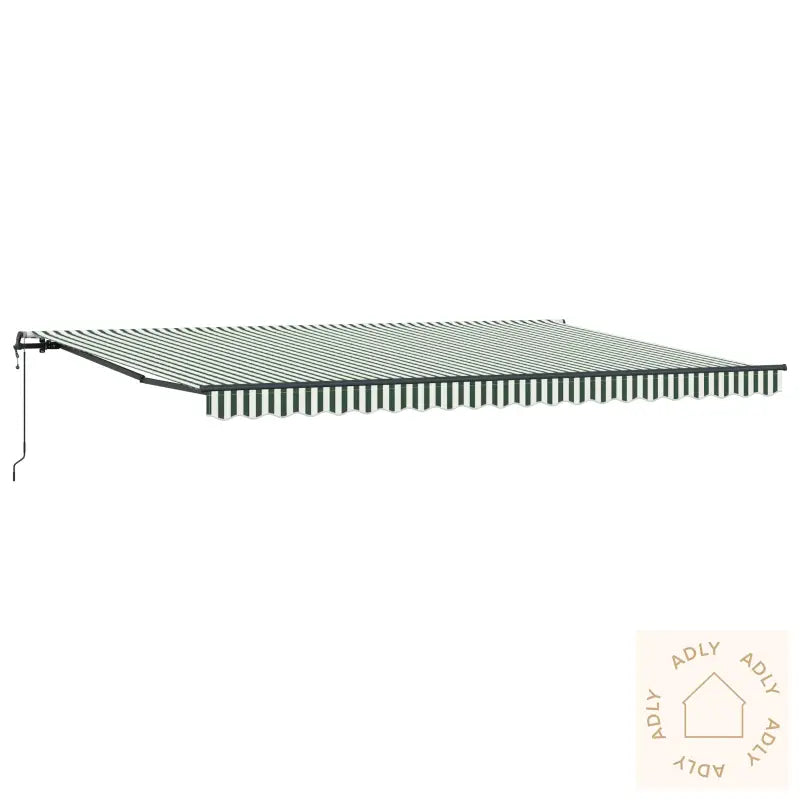 Automatisk Uttrekkbar Markise Grønn Og Hvit 500X350 Cm