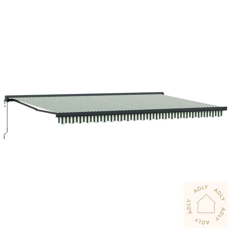 Automatisk Uttrekkbar Markise Grønn Og Hvit 500X300 Cm