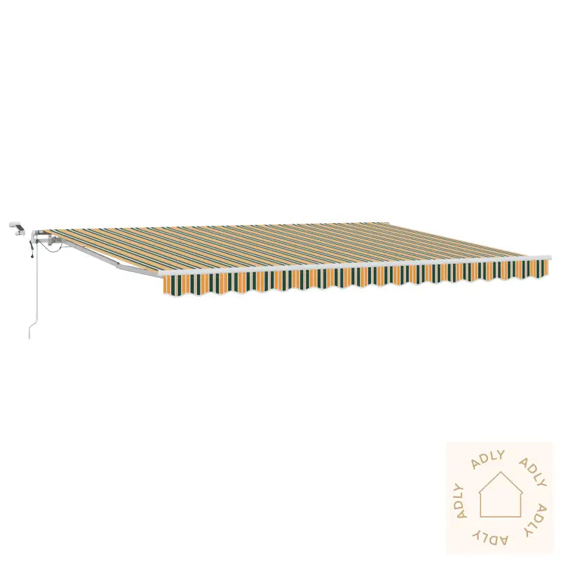 Automatisk Uttrekkbar Markise Med Led Grønn Og Gul 450X300 Cm