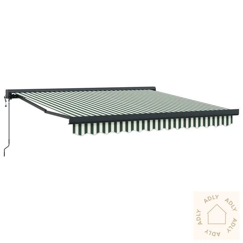 Automatisk Uttrekkbar Markise Grønn Og Hvit 300X250 Cm