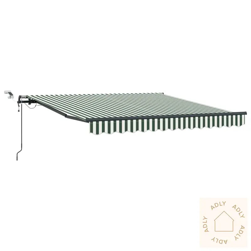 Automatisk Uttrekkbar Markise Med Led Grønn Og Hvit 300X250 Cm