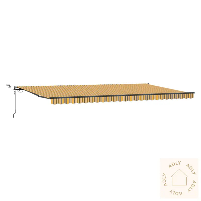 Automatisk Uttrekkbar Markise Med Led Multicolor Stripe 600X350 Cm