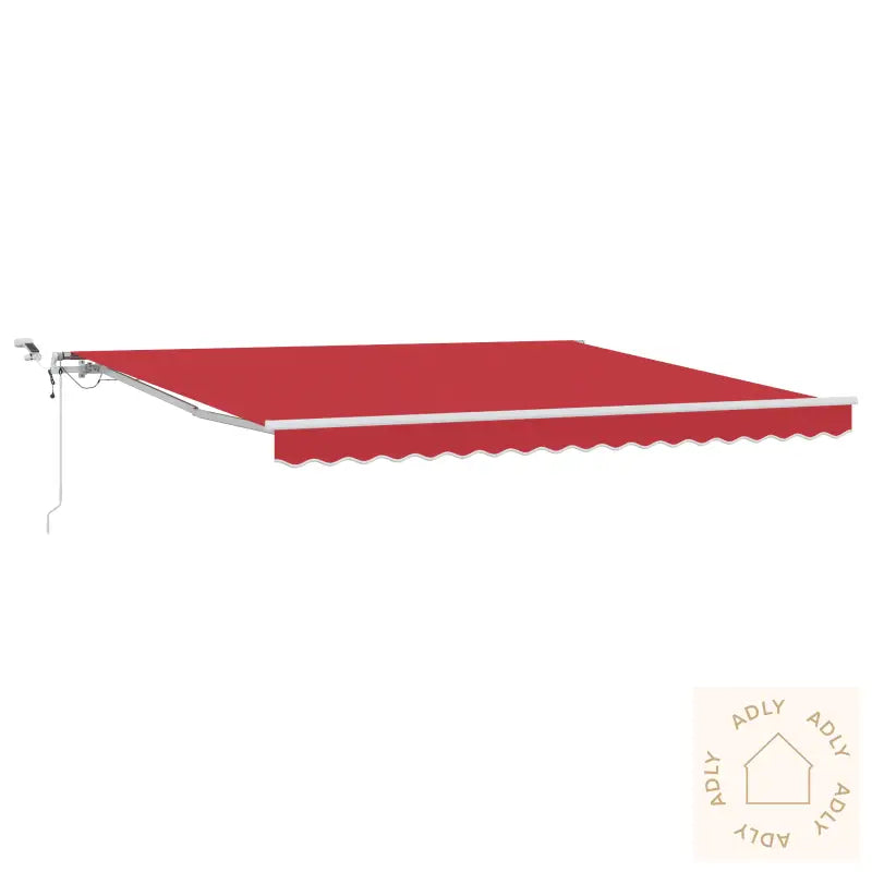 Automatisk Uttrekkbar Markise Med Led Rød 400X350 Cm