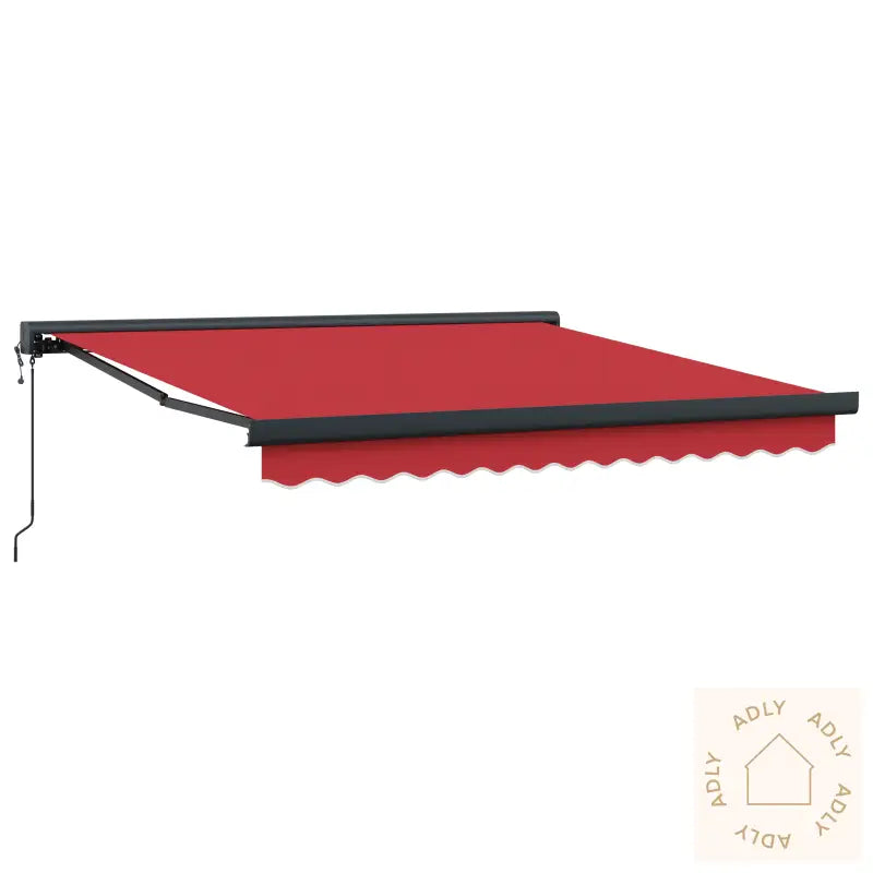 Automatisk Uttrekkbar Markise Rød 350X250 Cm