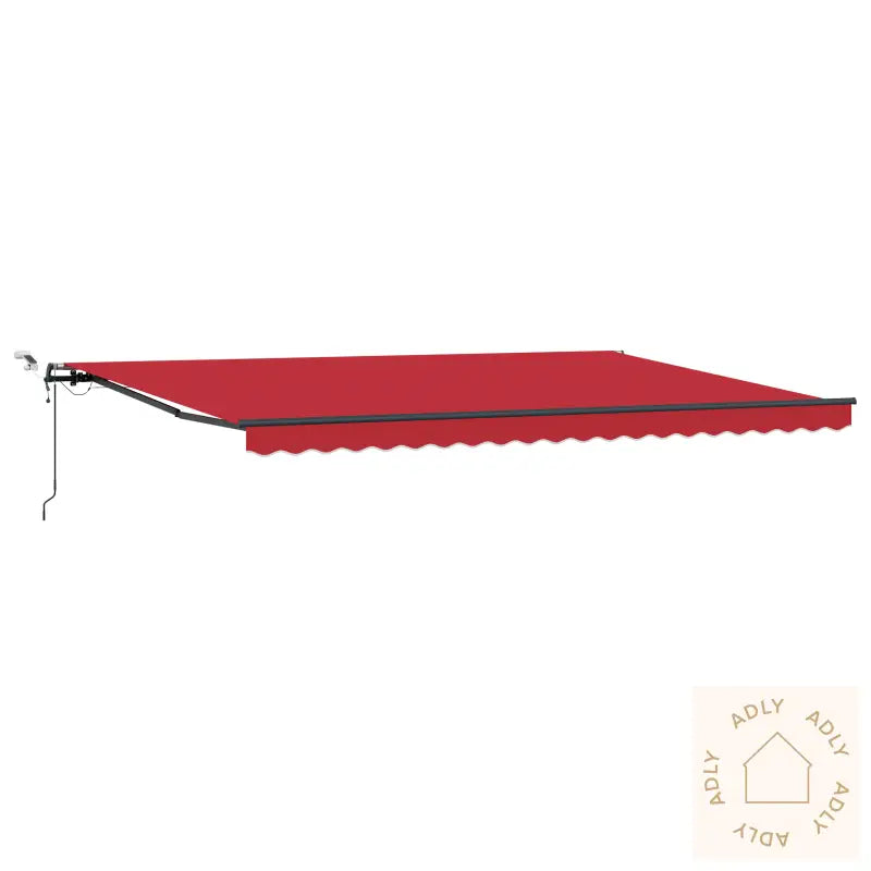 Automatisk Uttrekkbar Markise Med Led Rød 500X300 Cm