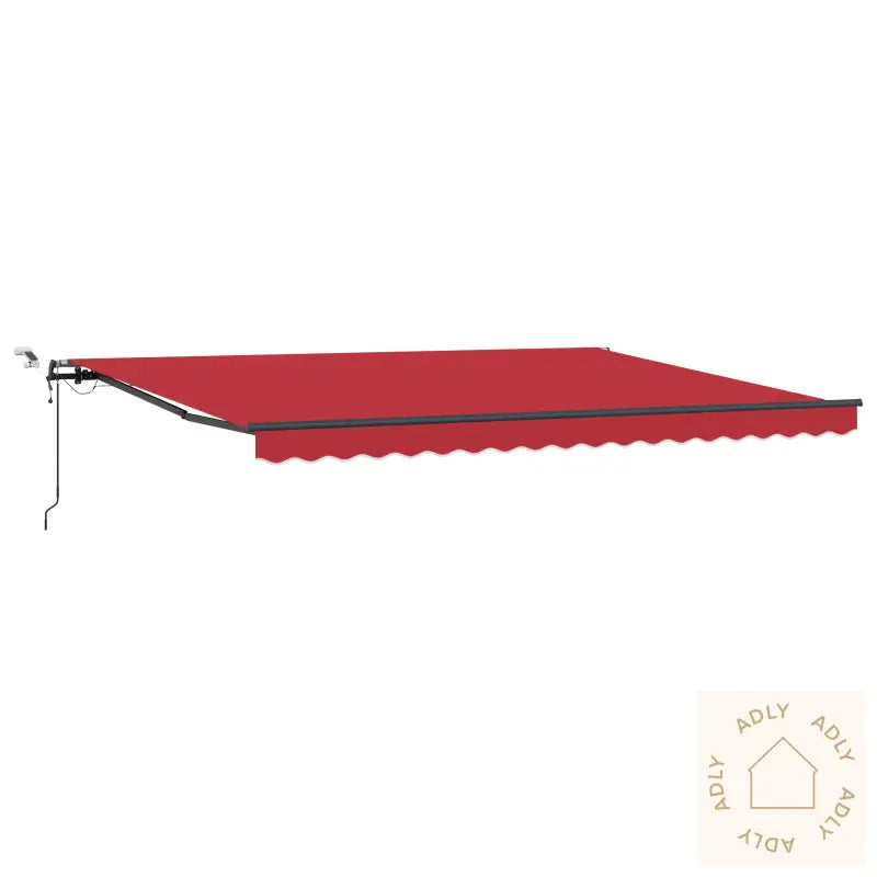 Automatisk Uttrekkbar Markise Med Led Rød 450X300 Cm