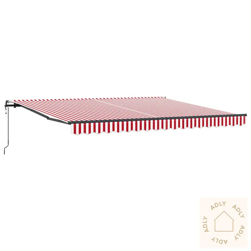 Automatisk Uttrekkbar Markise Rød Og Hvit Stripe 400X300 Cm