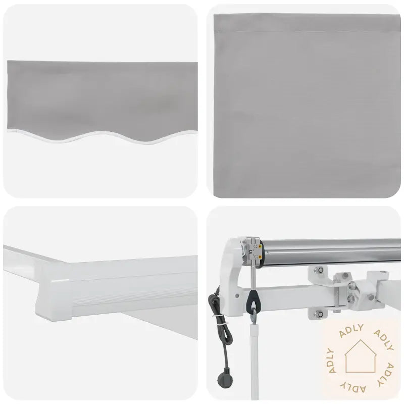 Automatisk Uttrekkbar Markise Lysegrå 450X350 Cm